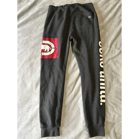 Ecko Unltd Mens Fleece Joggers Black Graphic Logo Sweatpants Medium - Picture 2 of 5